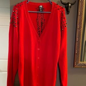 IRON FIST Red with Spine Cardigan size XXL